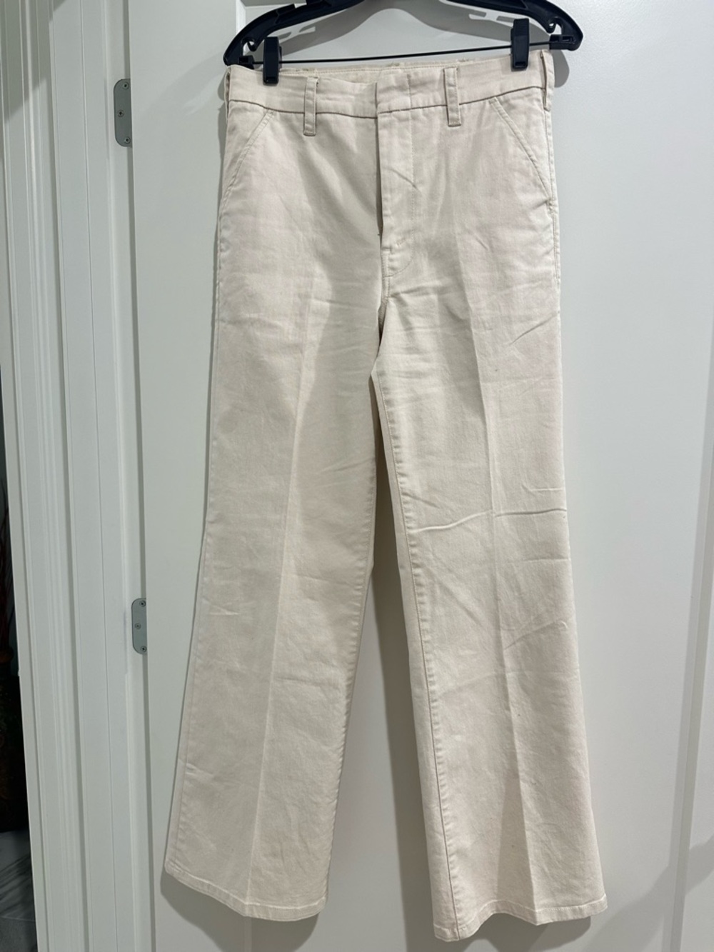 MOTHER Off-White Straight-Leg Trousers